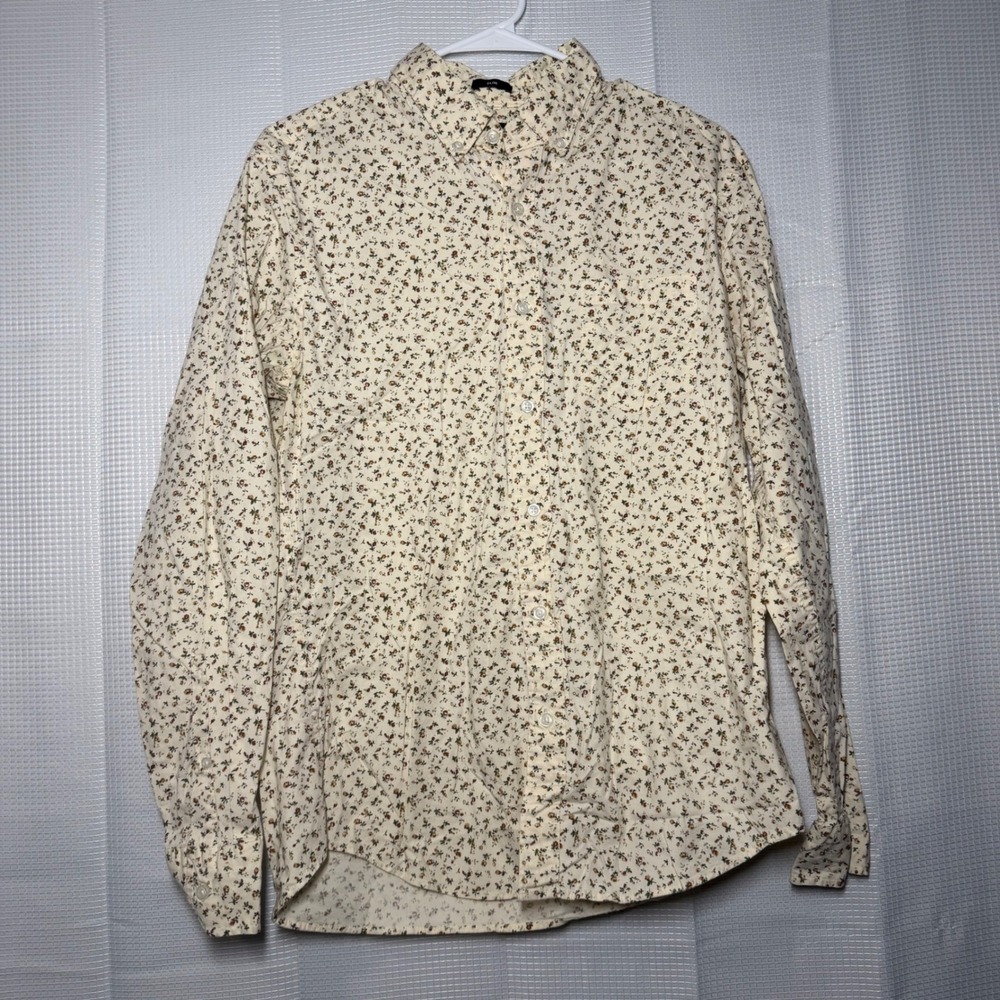 J.Crew Mercantile Men's Medium Slim Flex Floral Button Down Shirt Cream